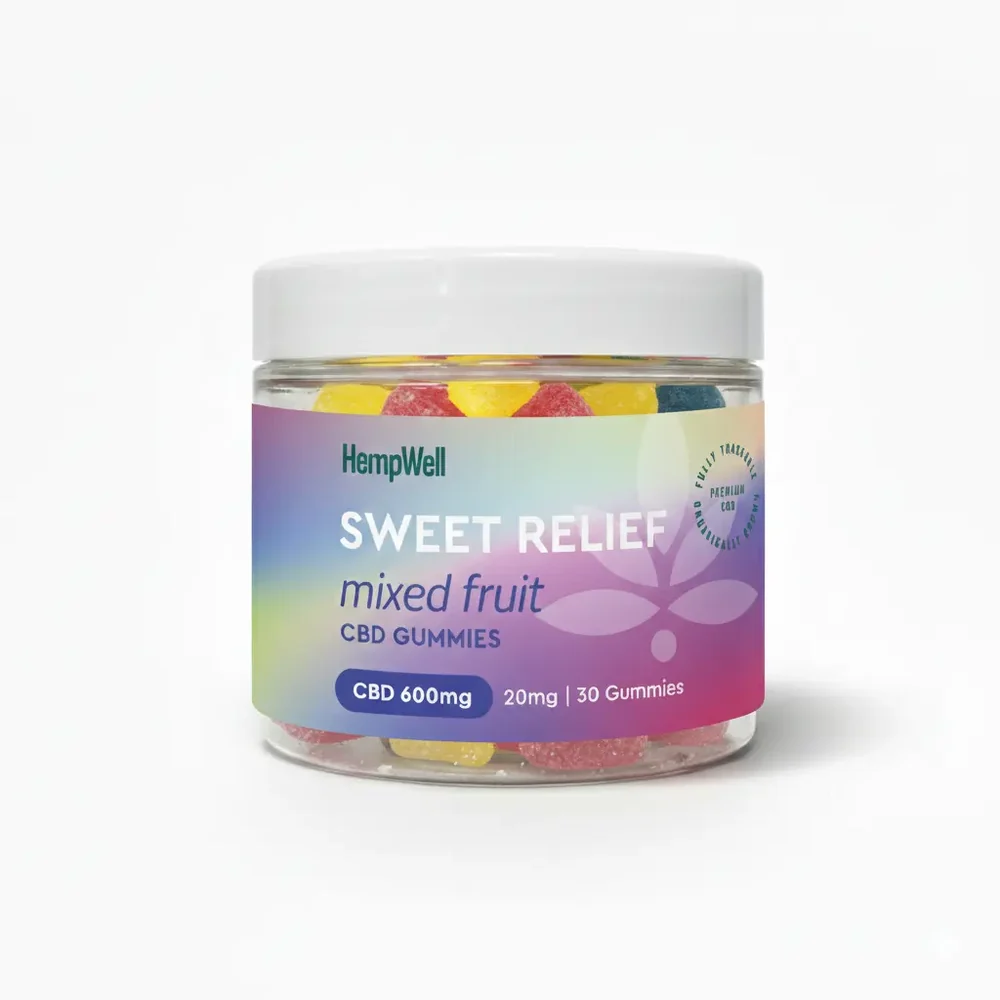 HempWell Mixed Fruit CBD Gummies 600mg CBD 30 Pieces HempWell Mixed Fruit CBD Gummies 600mg CBD 30 Pieces - Image 1
